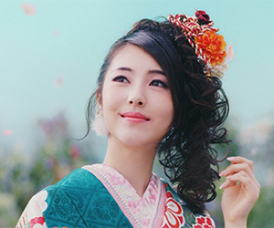 京都きもの友禅, CM, かわいい, 女の子, 女優, 浜辺美波, 振袖, 平成