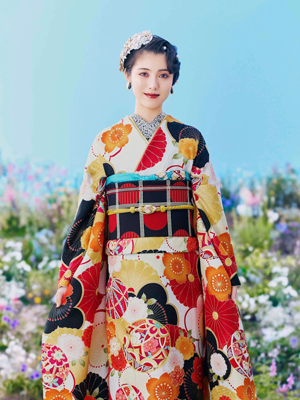 京都きもの友禅, CM, かわいい, 女の子, 女優, 浜辺美波, 振袖, 大正
